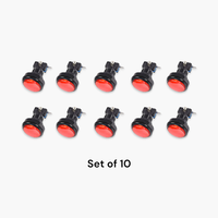 Nouvel ensemble de 10 boutons poussoirs d'arcade ronds avec lumière LED et micro-interrupteur, multicolores, 12V, plastique et métal
