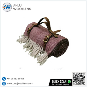 ผ้าห่มก้างปลาสีเบอร์กันดีแบบกำหนดเอง - Product Image 3