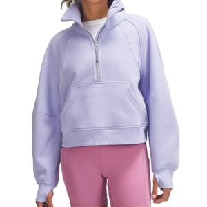 Sudadera con Capucha de Punto para Mujer, Color Gris Verde, 100% Algodón, Otoño Invierno 2026, Manga Larga, Cuello Redondo, Logotipo Frontal con Bordado 3D - Product Image 1