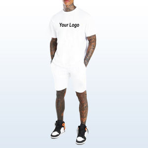 Custom Streetwear Chándal Algodón Lavado con ácido Pantalones cortos Ropa deportiva Gimnasio Verano Jogger 2 piezas Pantalones cortos y camiseta Set para hombres - Product Image 4