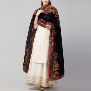 ผ้าคลุมไหล่กำมะหยี่ปักด้วยมือของผู้หญิงคุณภาพระดับพรีเมี่ยมมีให้เลือกทุกขนาด - Product Image 5