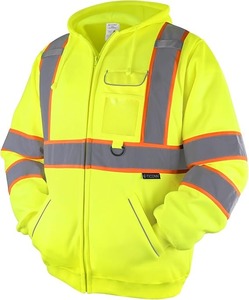 Chaqueta con capucha de seguridad, Sudadera con capucha de lana reflectante de alta visibilidad, equipo PPE para clima frío cumple con ANSI III - Product Image 1