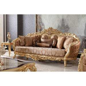 Muebles de Sala de Estar de Alta Gama Europeos, Estilo Chesterfield Clásico, Estructura de Madera, Tapicería de Tela, Tallado a Mano - Product Image 3