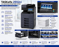 Fotocopiadora a Color TASKalfa 2552ci A3, 25PPM, Impresora Multifunción, Escáner, Dúplex, Red, Reacondicionada, MFP de Oficina