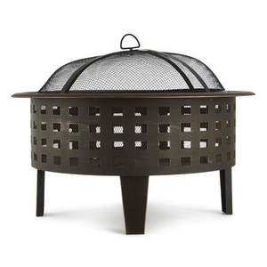 Iron fire pit with mesh lid ensuring safety for <b>children</b> and pets during outdoor evening family <b>garden</b> gatherings - Product Image 2