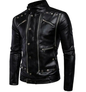Veste en cuir personnalisée à la mode pour hommes 2025 Veste en cuir pour hommes décontractés Veste de vêtements mince et séduisante pour homme - Product Image 1