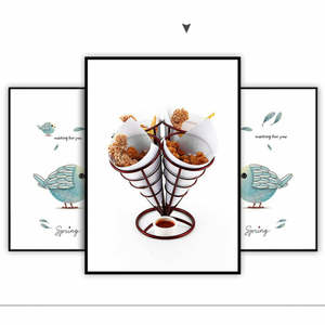 Support de cône de crème glacée rouge vif en métal robuste parfait pour les fêtes d'anniversaire et les présentoirs de table de mariage support de dessert idéal - Product Image 5