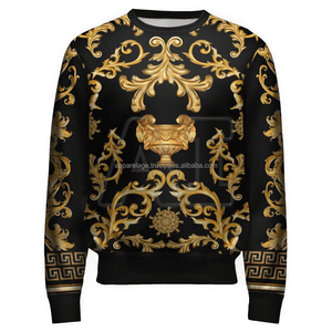 Sweat-shirt à col rond oversize en coton de qualité supérieure brodé sur mesure de grande taille pour femmes et hommes - Product Image 3