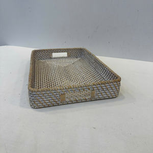 Plateau rectangulaire multifonctionnel en rotin - Product Image 2