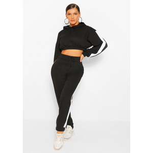 Venta al por mayor de fábrica Oem entrenamiento mujeres peso pesado manga suelta recortada Sudadera con capucha - Product Image 4