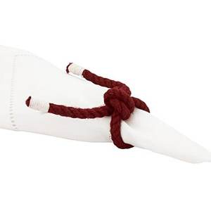 Servilleteros de cuerda creativos decoración de restaurante para decoración de mesa de comedor Color rojo Ser de 4 piezas - Product Image 4