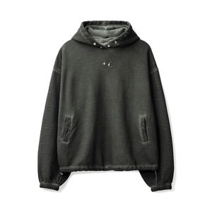 Sudadera con capucha de algodón pesado 100% de gran tamaño para hombre de lujo, hecha a medida, teñida Lisa para invierno, sudaderas con capucha para hombre al por mayor - Product Image 1