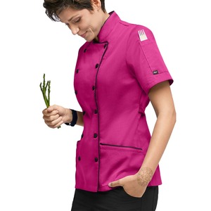 Résistance à l'eau femmes Chef manteaux coton toile col Mandarin Restaurant Chef personnel uniforme Double poitrine fermeture Chef veste - Product Image 3
