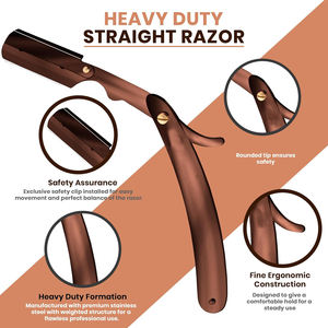 Rasoir à bord droit professionnel en acier inoxydable 100% avec 100 lames en bronze - Product Image 2