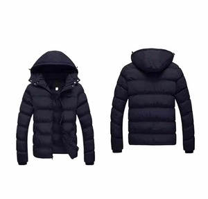 Doudoune légère pour hommes hiver coupe-vent chaud coton matelassé tissu respirant avec col à capuche et poche - Product Image 1