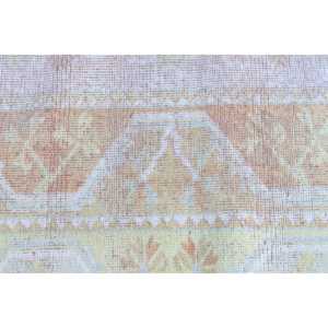 พรมตุรกีขนาด 3.9x6.3 ฟุต พรมวินเทจ พรมขนสัตว์สีขาวเหลืองลายนามธรรม - Product Image 5