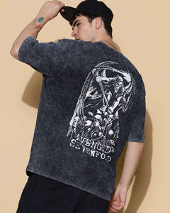 Venta al por mayor de alta calidad, ropa informal para hombres, camisetas de manga corta Vintage, 100% algodón, transpirable, personalizable, estampado de lavado ácido - Product Image 1