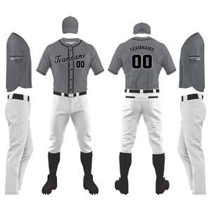 Uniforme de béisbol personalizado para adultos y jóvenes, tela de secado rápido, nombre del equipo OEM y logotipo sublimado/bordado - Product Image 4