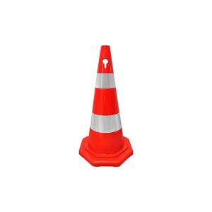 Cono de Tráfico Fluorescente Naranja de PVC de 70 cm de Altura, Microprismático, Reflectante, de Seguridad para Carreteras, Estacionamientos y Construcción, Barrera de Tráfico Doble - Product Image 1