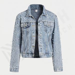 Oferta de Descuento Chaqueta Vaquera para Mujer, Estilo Moderno con Dobladillo Deshilachado, Acabado Lavado, Corte Holgado, Ropa de Calle a la Moda, Abrigo Elegante de Alta Calidad - Product Image 1