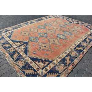 Alfombra Vintage de 9.6x13 pies, Alfombra Turca Extra Grande, Alfombra Oriental Azul de Lana - Product Image 3