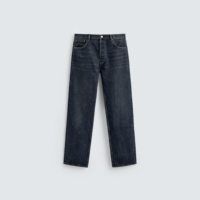 Jeans en denim personnalisés pour hommes, coupe droite taille haute, couleur unie, confortables, modernes, classiques, durables, pour tous les jours, été/hiver