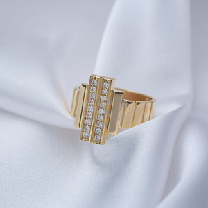 Dainty Hexagone Design Géométrique CZ Pierre 925 Bijoux En Argent Sterling Bague Réglable À La Main Fine Jewellery - Product Image 3