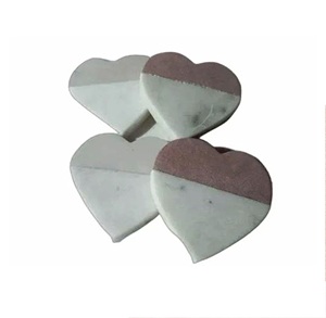 Marble <b>and</b> Wood <b>Coasters</b> <b>Set</b> of 4 Round Half Natural Wood <b>and</b> Marble Mango <b>coaster</b> Made in India - Product Image 3