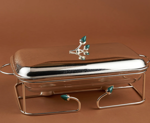 Plat de service moderne en acier inoxydable écologique pour buffet, réchaud, mariage, fête, usage quotidien à la maison et événements - Product Image 2