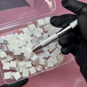 A10jet 100 Pezzi Spugne Morbide per Unghie Bianche Sfumate con Penna di Presa per Forniture per Unghie - Product Image 1