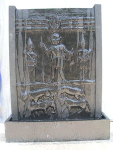 หินตกแต่งมุมผนังขนาดใหญ่ รูปทรงน้ำตก ผิวสัมผัสหินแกรนิตสีเทา ทำจากไฟเบอร์กลาส น้ำหนักเบา ผลิตด้วยมือ ทนทานต่อสภาพอากาศ - Product Image 6