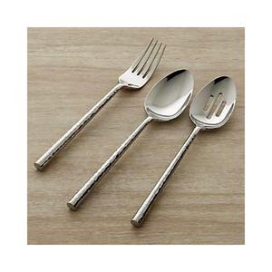 Argenterie Coutellerie Discount Set d'ustensiles de luxe décoratifs argentés noirs brillants avec poignée torsadée épaisse Set d'ustensiles - Product Image 3