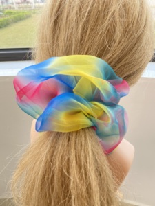 Vibrações de verão design personalizado, logotipo estampado, grandes elásticos para cabelo, faixa de cabeça com elásticos coloridos, elásticos - Product Image 5