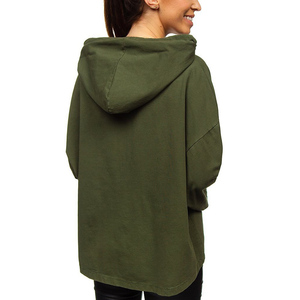 Robe à capuche Femme Hoodies Long Pull Sweat-shirt Robe avec cordon de serrage - Product Image 2