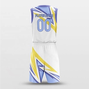 Conjunto de Uniforme de Baloncesto Sublimado Personalizado, de Secado Rápido, en Poliéster, sin Mangas, para Equipos Deportivos - Product Image 3