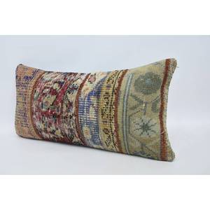 หมอนตกแต่งลายโบฮีเมียนวินเทจหลากสี ขนาด 12x24 นิ้ว ทำจากผ้าขนสัตว์แบบคันธา ด้วยเทคนิคการทอแบบแพทช์เวิร์ค ดีไซน์สวยงาม ไม่ลื่น - Product Image 4