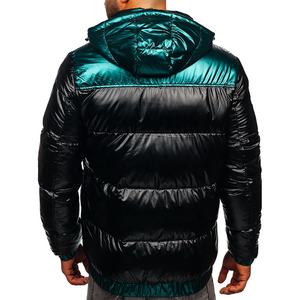 Chaqueta Bomber de invierno para hombre de alta calidad, Abrigo acolchado brillante con estilo de burbuja de lona, abrigo de motorista cálido con bolsillo decorativo para hombre - Product Image 2