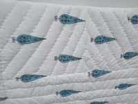 Couette en flanelle de coton vintage faite à la main, imprimée à blocs rouges, anti-bactérienne, rafraîchissante, pour adultes - Tailles King et Twin pour la maison