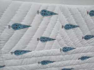 Handmade Cotton Flannel <b>Quilt</b> Red Block Printed Machine Bedding Set for Adults-<b>King</b> and Twin <b>Sizes</b> for Home and Hotel Use - Product Image 5