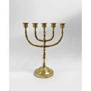 Candelabro de Latón de Lujo de 7 Brazos para Decoración de Hanukkah, Portavelas para Bodas, Eventos Judíos, Suministros Decorativos - Product Image 4