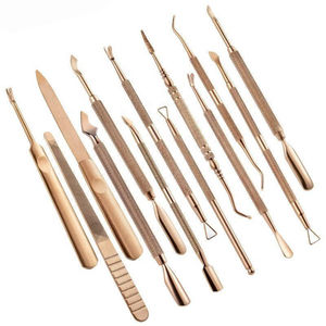 Pousse-cuticules en acier inoxydable, outil professionnel de préparation des ongles pour manucure, finition titane, durable, léger, réutilisable, double usage - Product Image 1