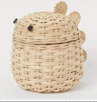 Panier de rangement en rotin tressé écologique de haute qualité à prix abordable, design personnalisé, décoration de salon, figurines d'animaux en jacinthe d'eau