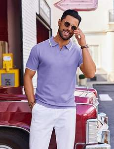 เสื้อโปโลผู้ชายมีลายทางที่กำหนดเองได้เสื้อผ้าลำลองแขนสั้นแบบคลาสสิก2025 - Product Image 5