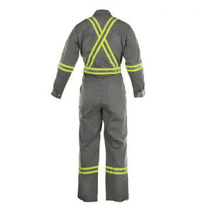 Combinaisons personnalisées ignifuges pour hommes sergé de sécurité haute visibilité vêtements de travail industriels en coton isolés en polyester ignifuge - Product Image 2