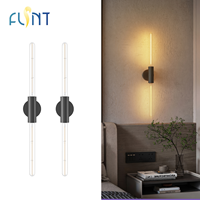 Lámpara de Pared Tubular Negra Moderna de Lujo de Alta Calidad, Luz LED, Cuerpo de Vidrio con Poste Largo Personalizado, Lámpara de Pared para Dormitorio de Villa