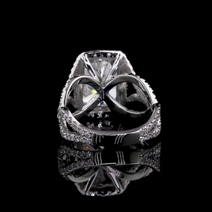 แหวนเพชรทรงรัศมี 4 กะรัต เพาะเลี้ยงในห้องปฏิบัติการ รับรองโดย IGI ชุบทอง 14K ดีไซน์วงแหวนแบบแยกส่วน ประดับเพชรรอบวง สำหรับผู้หญิง - Product Image 3