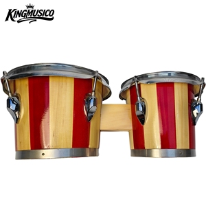Bongó de Percusión Manual Básico de Calidad a Precio de Fábrica, Color Azul, Mezcla de 6 y 8 Pulgadas, Madera de Abedul, Piel de Oveja, Instrumento Musical Africano - Product Image 2