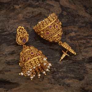 Pendientes Colgantes 185172 con Forma de Campana, Estilo Religioso, Modernos, de Cobre y Latón con Detalles de Perlas y Diamantes, para Bodas y Fiestas - Product Image 3