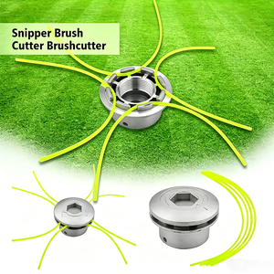 Tête de coupe universelle en aluminium à 4 fils pour débroussailleuse, avec ligne de coupe en nylon filetée, tête de rechange pour débroussailleuse, pièces de tondeuse à gazon argentées - Product Image 1