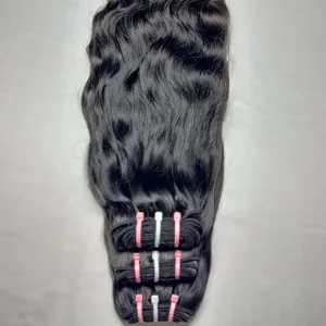 Extensions de cheveux indiens de haute qualité Inde Temple cheveux humains bruts non transformés produit donneur unique 10 "à 32" pouces disponibles - Product Image 1